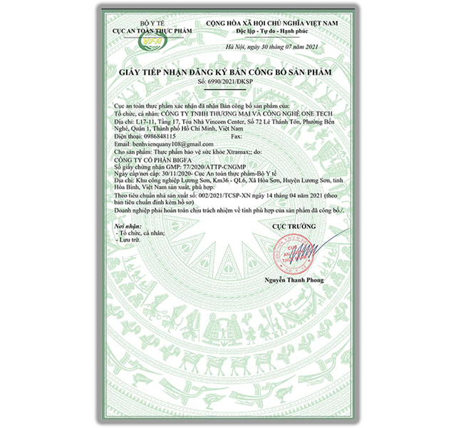 Giấy công bố sản phẩm